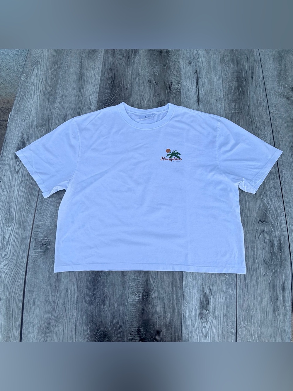 New Palm Tree Crew Graphic Oversized Tee in White Large